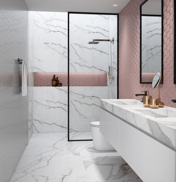 marble in shower design idea 9