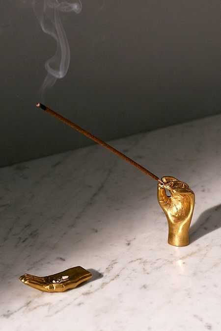 stylish gold Hands Incense Holder Set