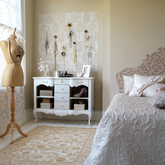 beige and white bedroom