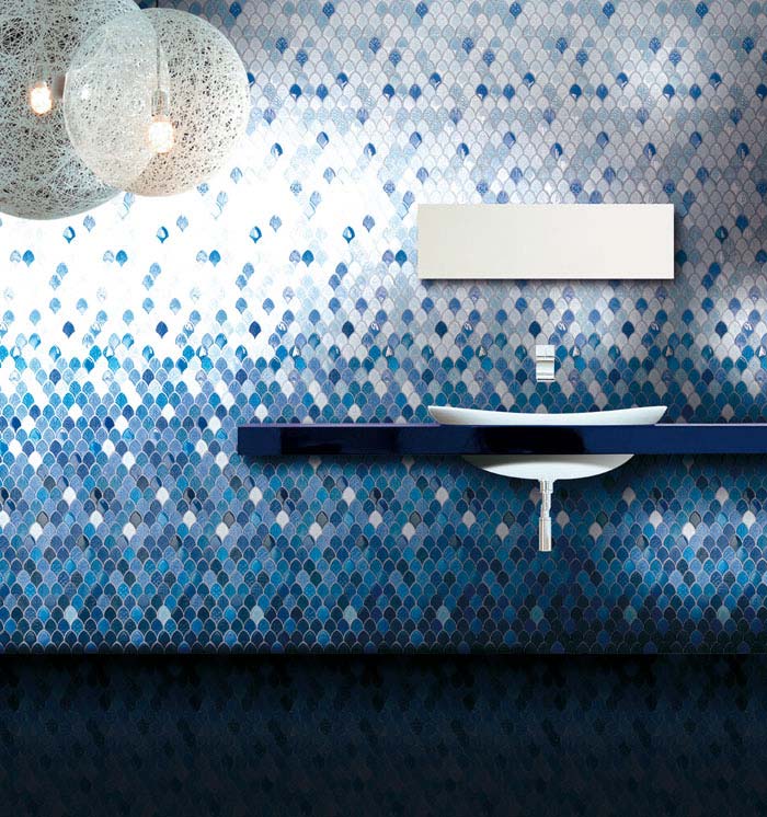 blue and white mosaic bathroom