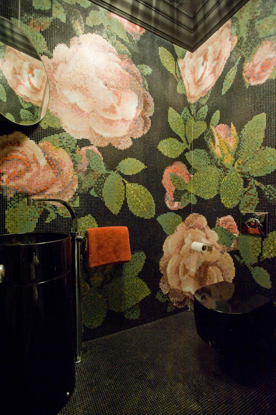 floral mosaic bathroom
