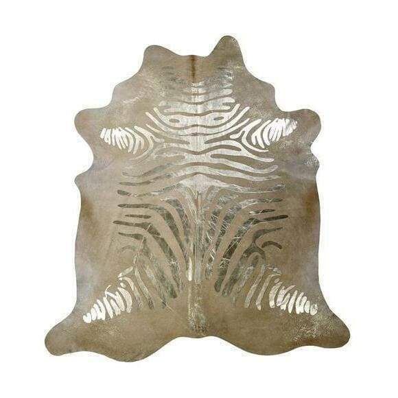 Gold and Silver Cowhides Rustic Zebra