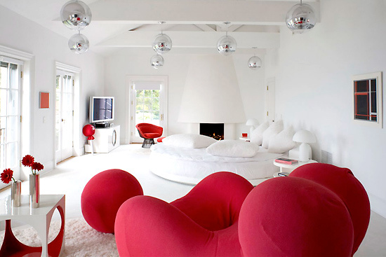 modern red and white bedroom ideas