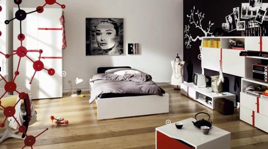 black and white design ideas for small teenage girls room