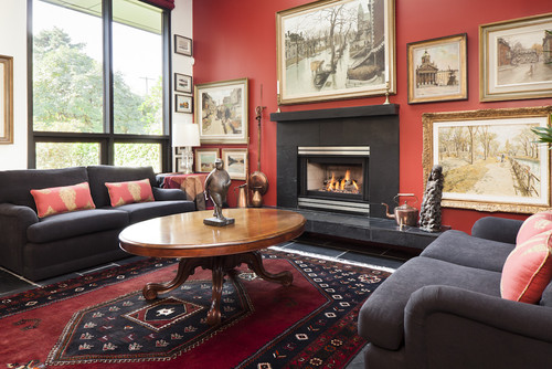 Red Living Room Interior Design Ideas 34