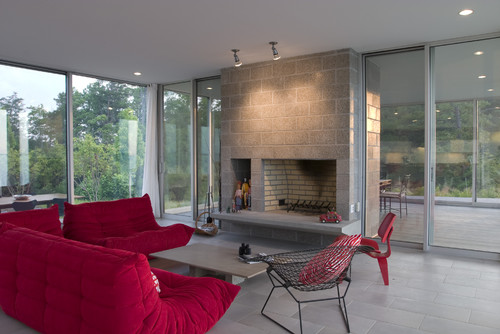 Red Living Room Interior Design Ideas 47