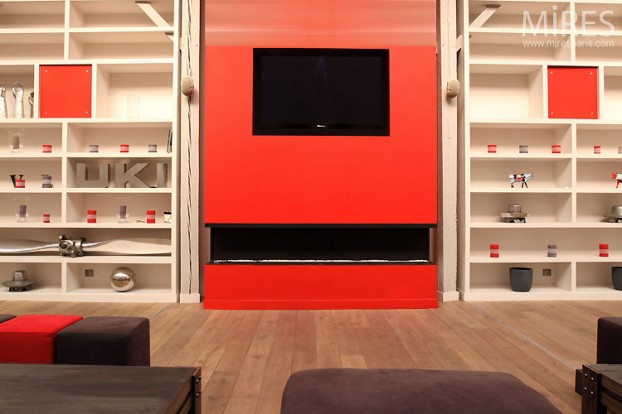 Red Living Room Interior Design Ideas 36