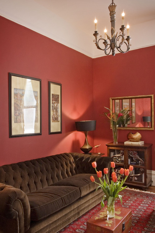 red wall decor for living rooms