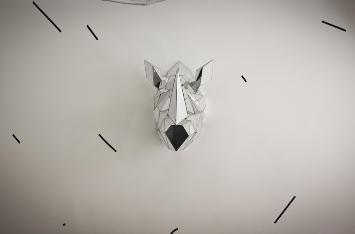 6 Mirrored Wolf Sculpture by Arran Gregory