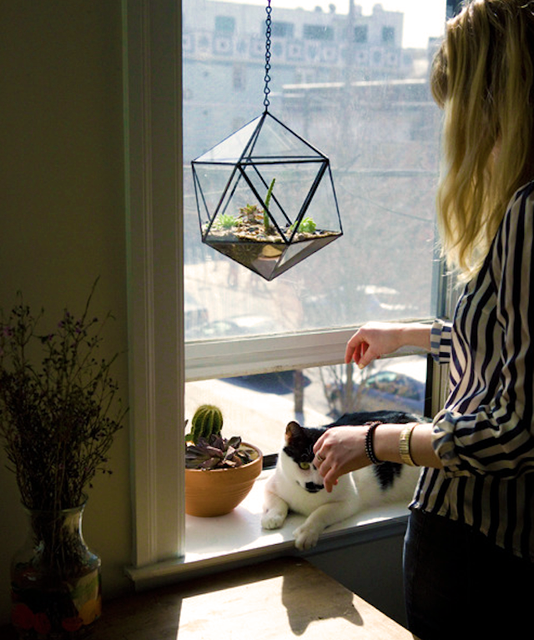 hanging Handmade Glass Terrariums and Planters by Score+Solder