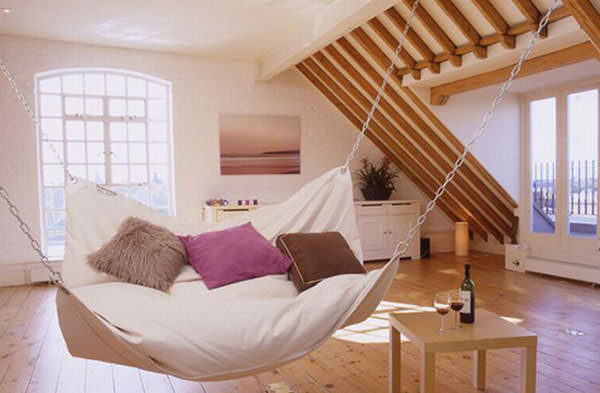 attic relaxing room with swing