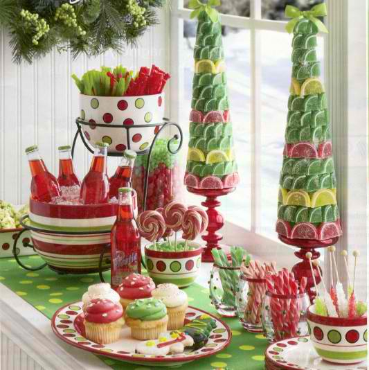 candy tabletop topiary Christmas centerpieces 9