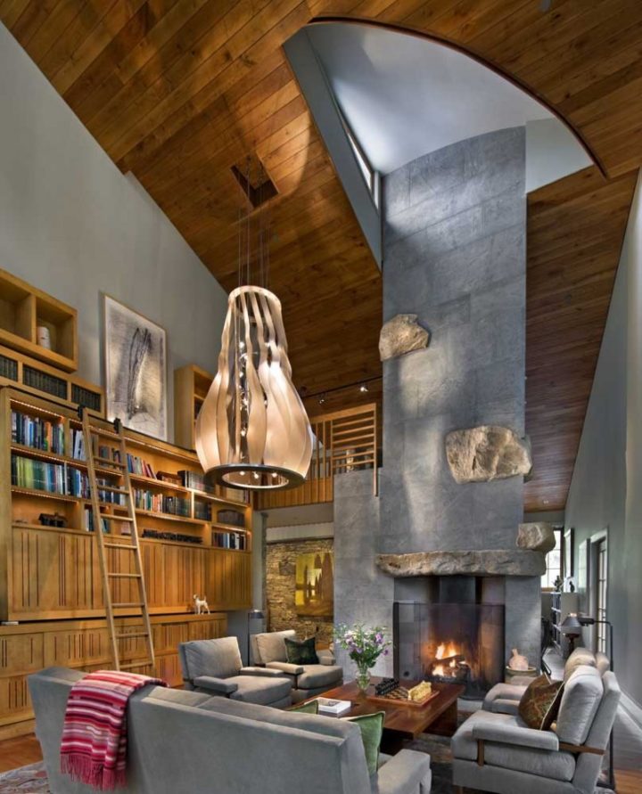 Rustic yet Contemporary living room by Centerbrook Architects