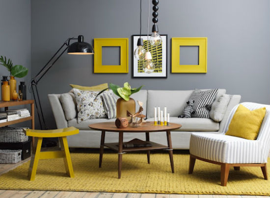 Gray Living Room Ideas Walls, Grey And Yellow Living Room Theme