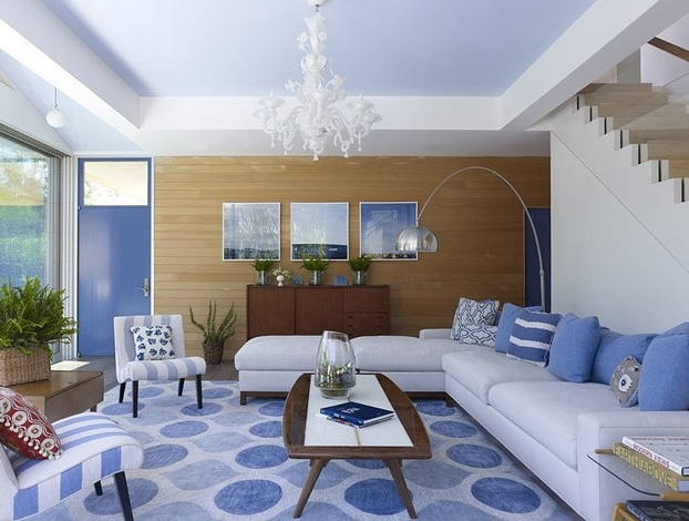 contemporary blue and white living room by apd architects