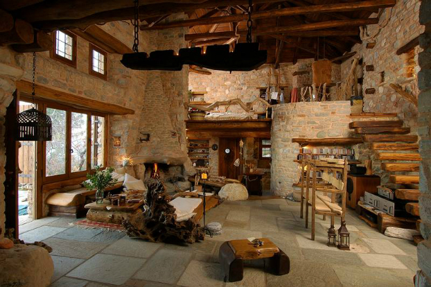 traditional stone home interiors by philippitzis