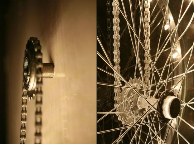 Old Bicycle Wheel Turned Into Minimalist Lighting3