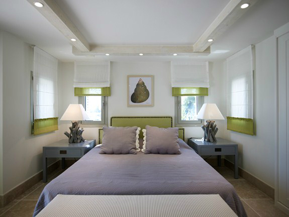purple and green bedroom design by cadena