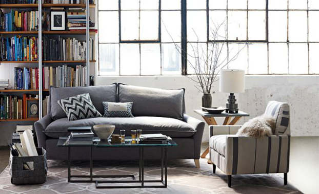 industrial graphite living room