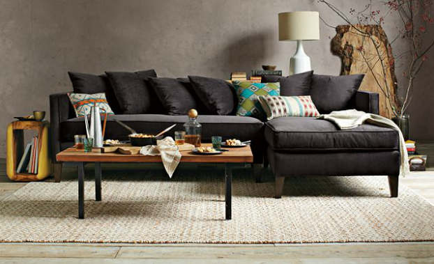 simple sophisticated black sofa