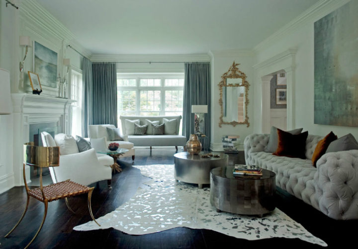 modern glamour living room