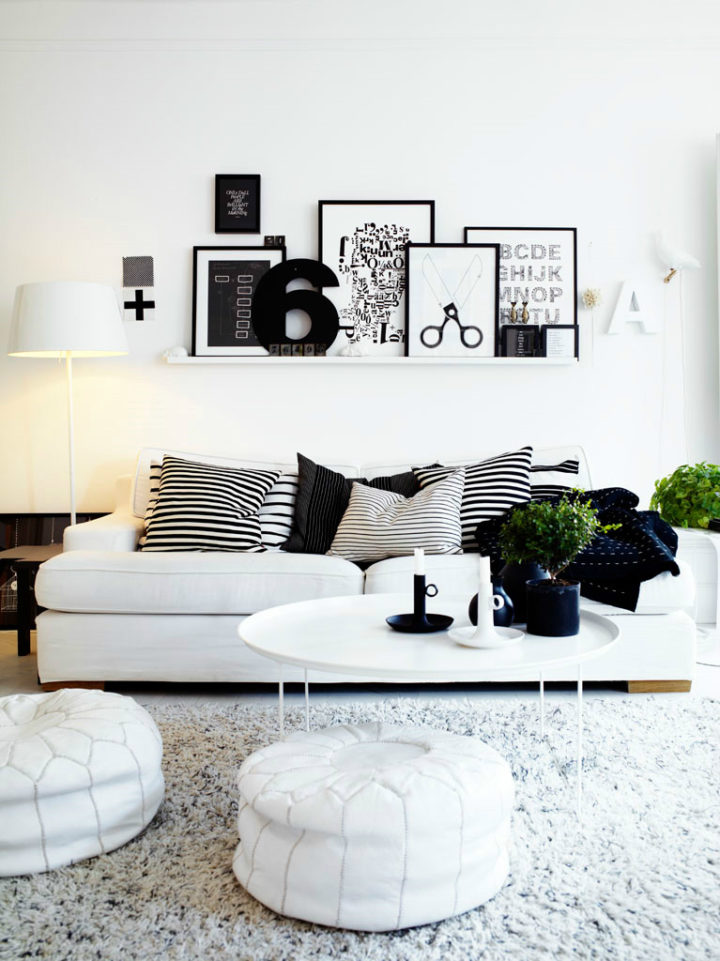 black and white Living Room Ideas 