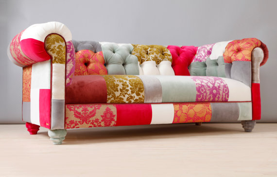 Pink Chesterfield Patchwork Sofa