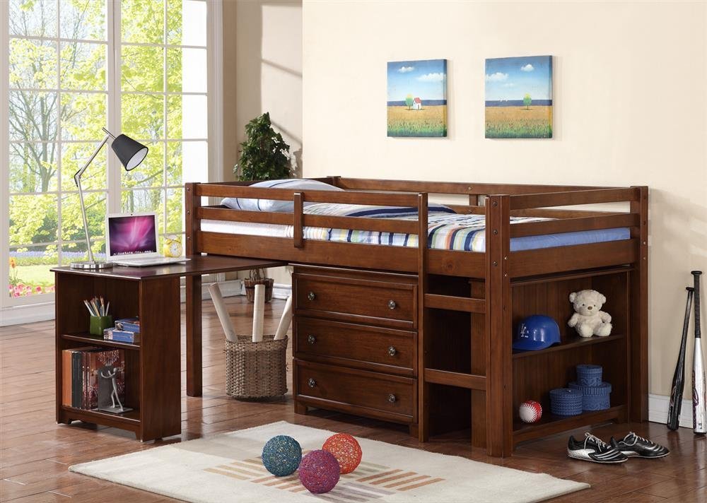 10 Best Loft Beds With Desk Designs, Loft Bed With Slide Out Desk