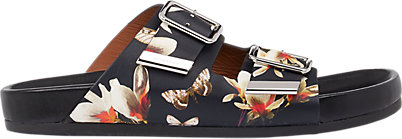 GIVENCHY Magnolia & Moth Double-Buckle Sandals