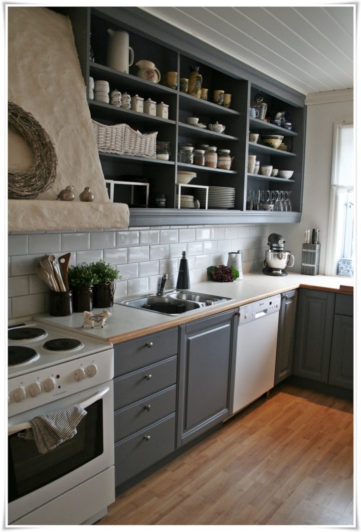 white and grey kitchen