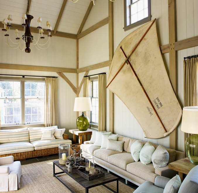 interiors are decorated with assemblage of warm textiles, vintage furnishings, and custom goods