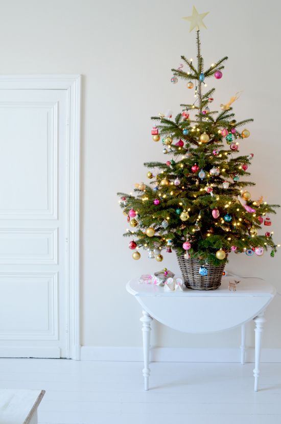 Christmas tree in vintage home style