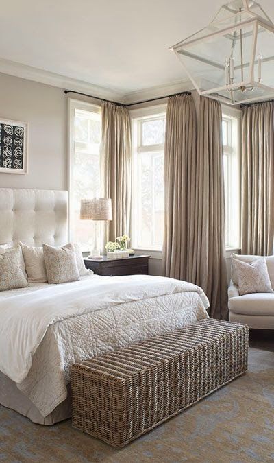white and beige bedroom 
