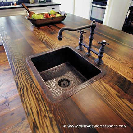 most pinned Reclaimed Wood Rustic Countertop Idea