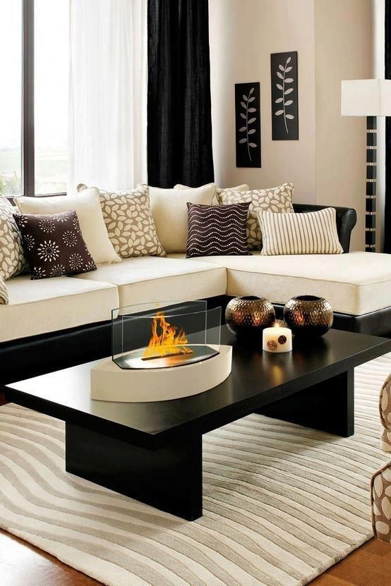 most pinned contemporary black and white  living room image