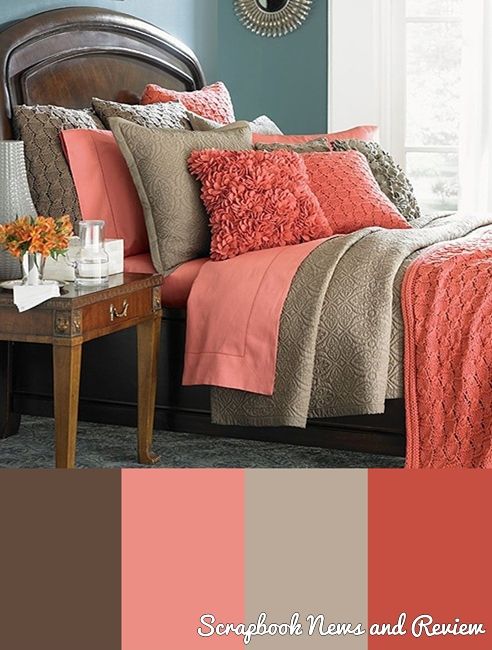 most pinned coral bedroom color scheme