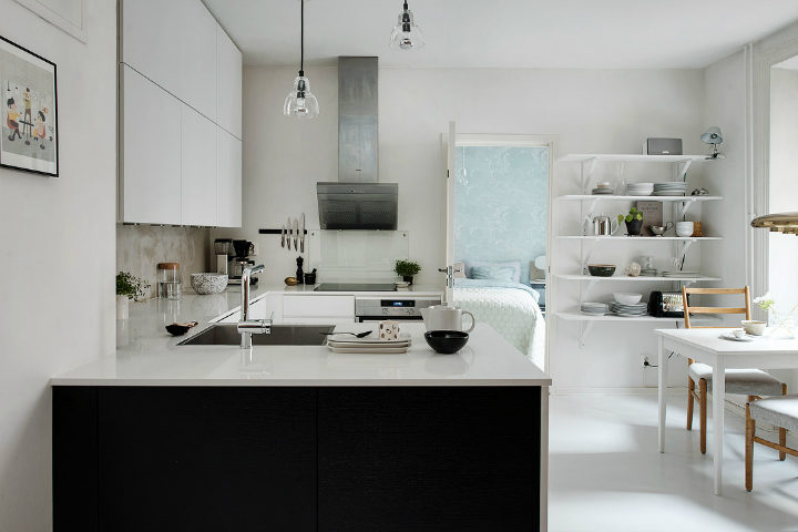 Scandinavian home interior with High-Gloss Finish