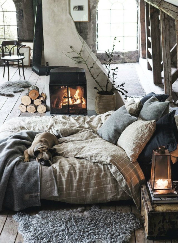 beautiful bedroom with Linen Bedding