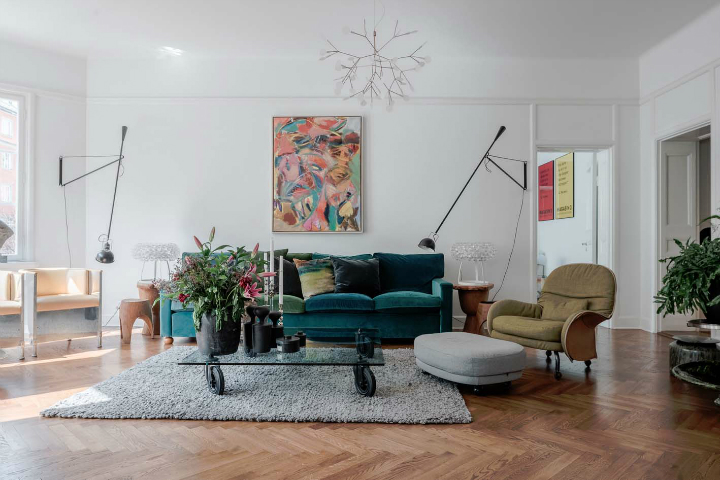sophisticates eclectic Scandinavian apartment interior design 6