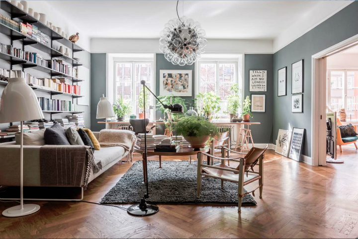 sophisticates eclectic Scandinavian apartment interior design 