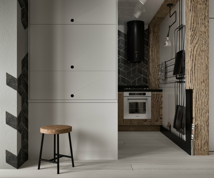 small contemporary gray apartment interior design 5