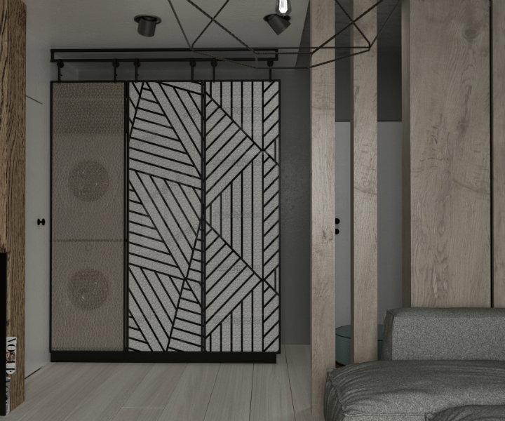 small contemporary gray apartment interior design 7
