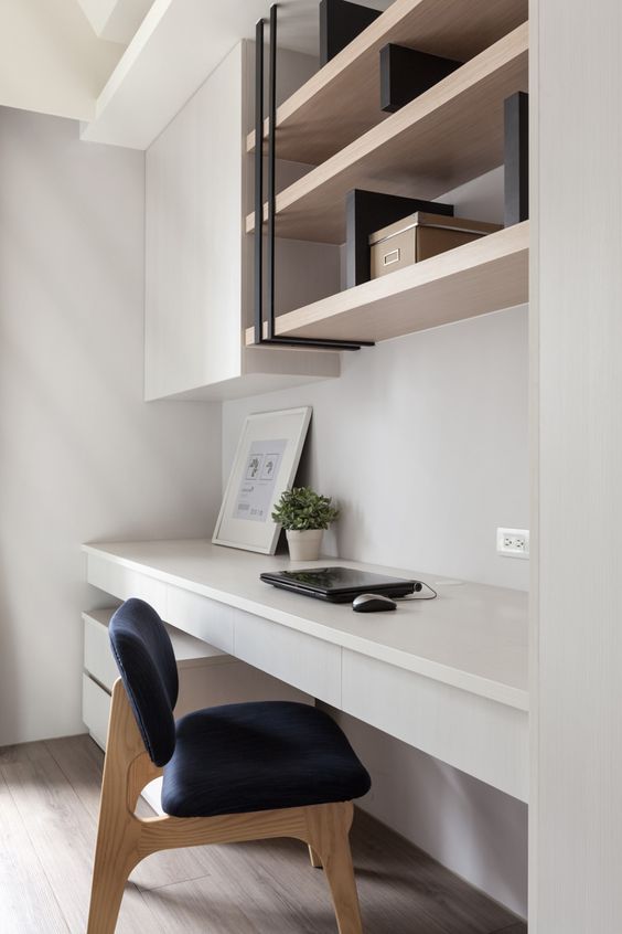 alcove contemporary gray home office