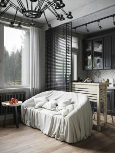 View of Small Modern Industrial Apartment