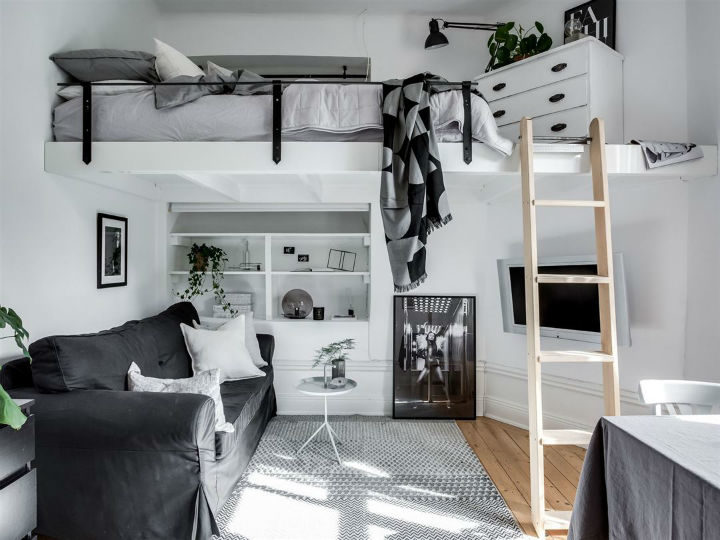 Tiny Scandinavian Studio Loft