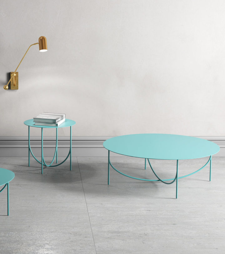 turquoise steel coffee table