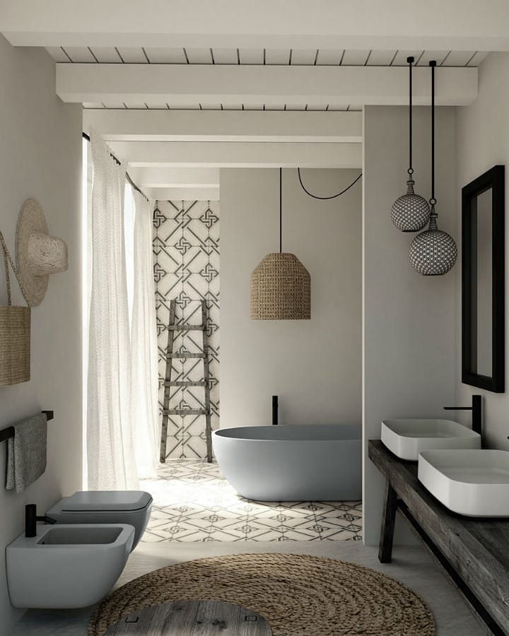 grey contemporary country stylish bathroom design idea