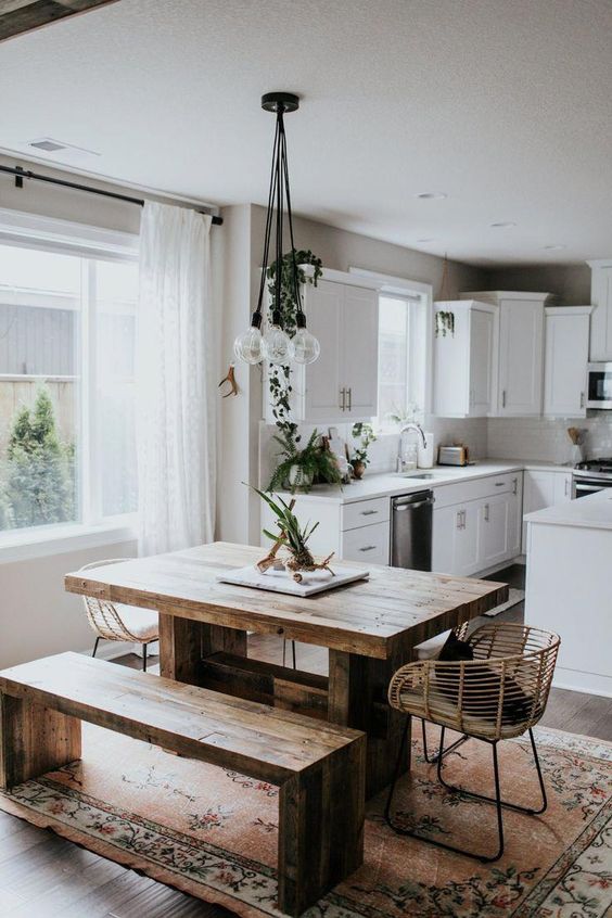 kitchen with dining table design idea 4
