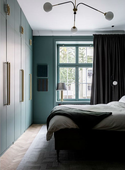green Scandinavian bedroom design 2