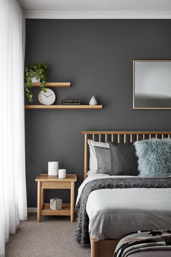 slate grey bedroom